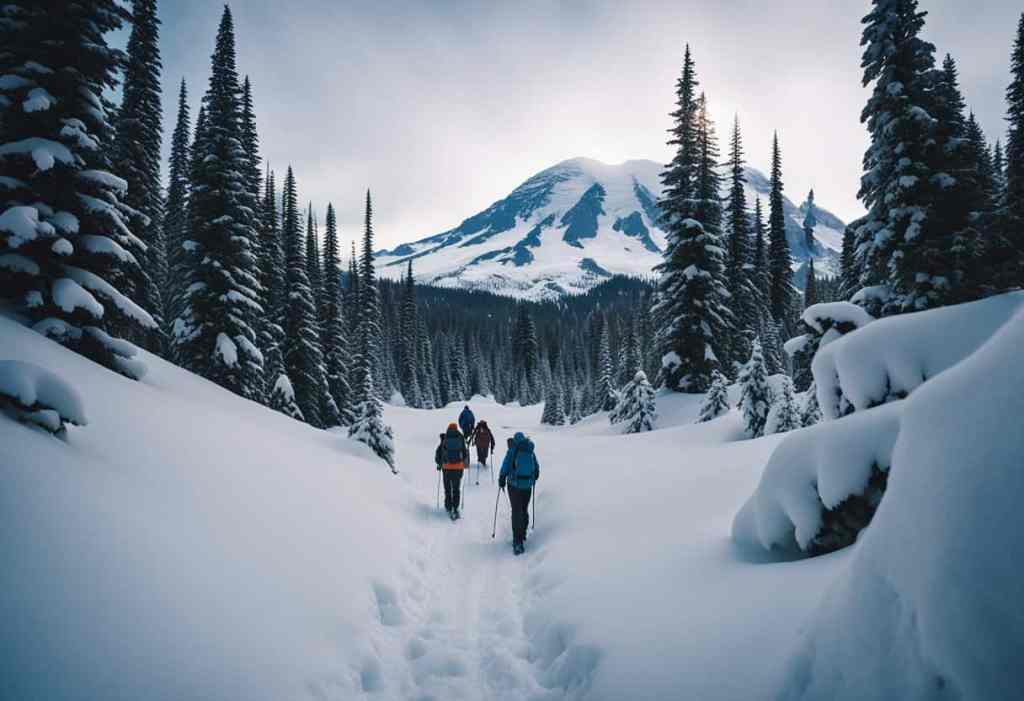 mount rainier snowshoeing
