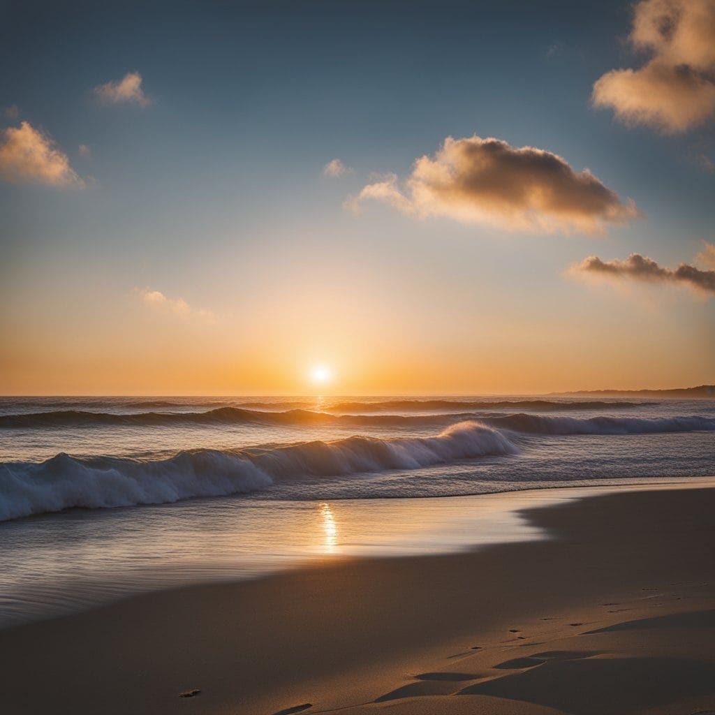 sunset over pacific beach.