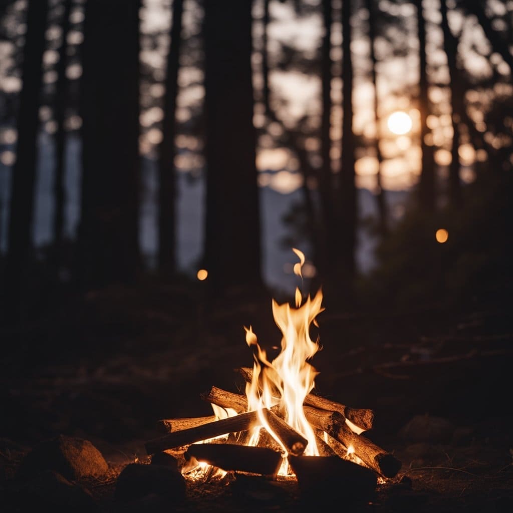 perfect campfire for using the best camp cooking gear.