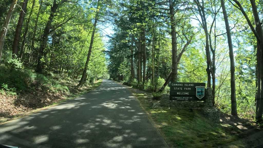 Camano Island State Park Campground entrance.
